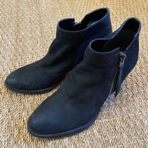 Sam Edelman Macon Black Leather Ankle Boots - Picture 4 of 9